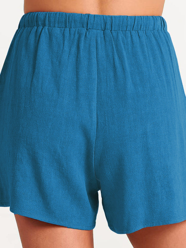 Women's Sleeveless Loose Cotton Linen Top & Shorts Set - Premium Set from Craftklart Dropship - Just $16.94! Shop now at Craftklart.store
