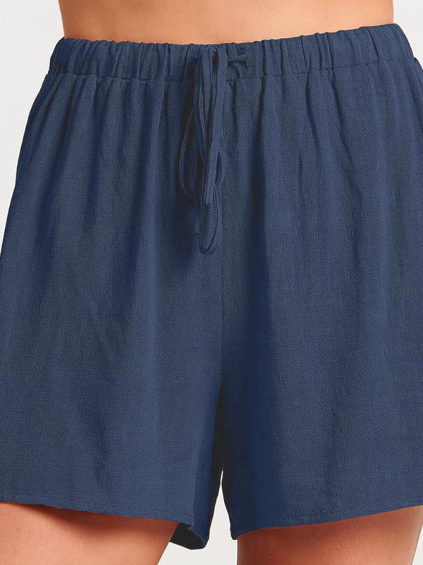 Women's Sleeveless Loose Cotton Linen Top & Shorts Set - Premium Set from Craftklart Dropship - Just $16.94! Shop now at Craftklart.store