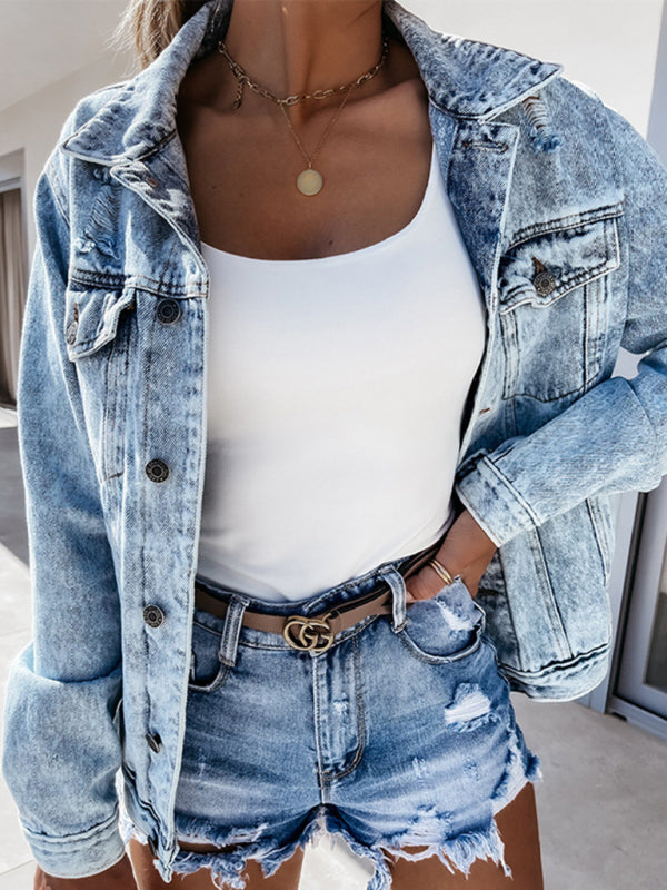 High Waist Ripped Ladies Denim Shorts Washed Tassel Sexy Slim Slim Hot Pants - Premium Shorts from Craftklart Dropship - Just $9.99! Shop now at Craftklart.store