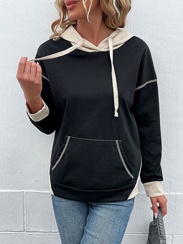 New Women's Long-sleeved Casual Color Block Sweater - Premium Hoodie from Craftklart Dropship - Just $17.12! Shop now at Craftklart.store
