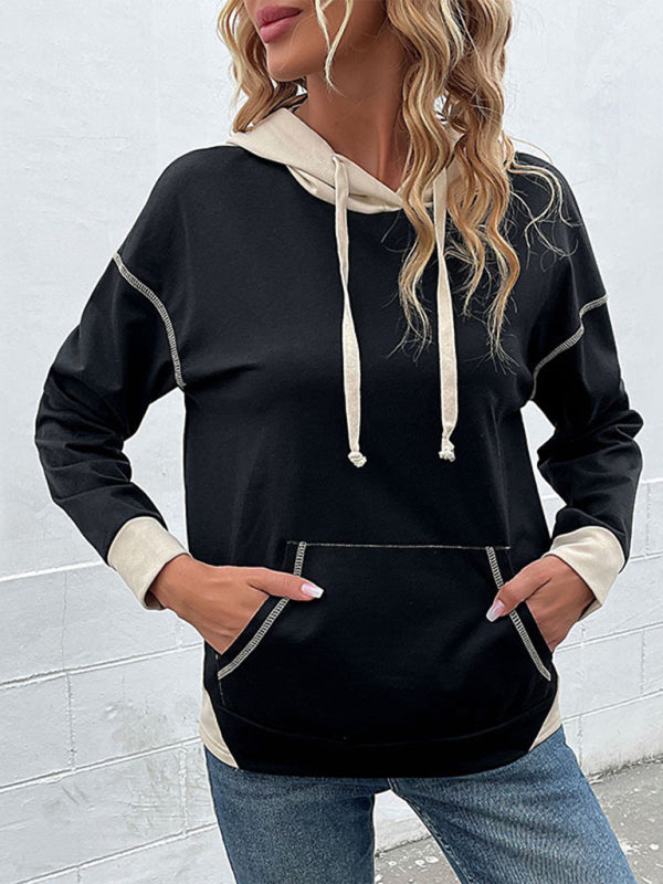New Women's Long-sleeved Casual Color Block Sweater - Premium Hoodie from Craftklart Dropship - Just $17.12! Shop now at Craftklart.store