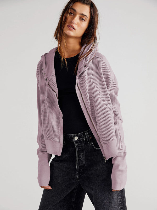 Women Lightweight Woven Jacket with Slant Pockets - Premium Jacket from Craftklart Dropship - Just $28.97! Shop now at Craftklart.store