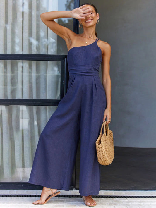 New Casual, Comfortable and Refreshing Sleeveless loose Wide-leg Jumpsuit - Premium All in one from Craftklart Dropship - Just $16.95! Shop now at Craftklart.store