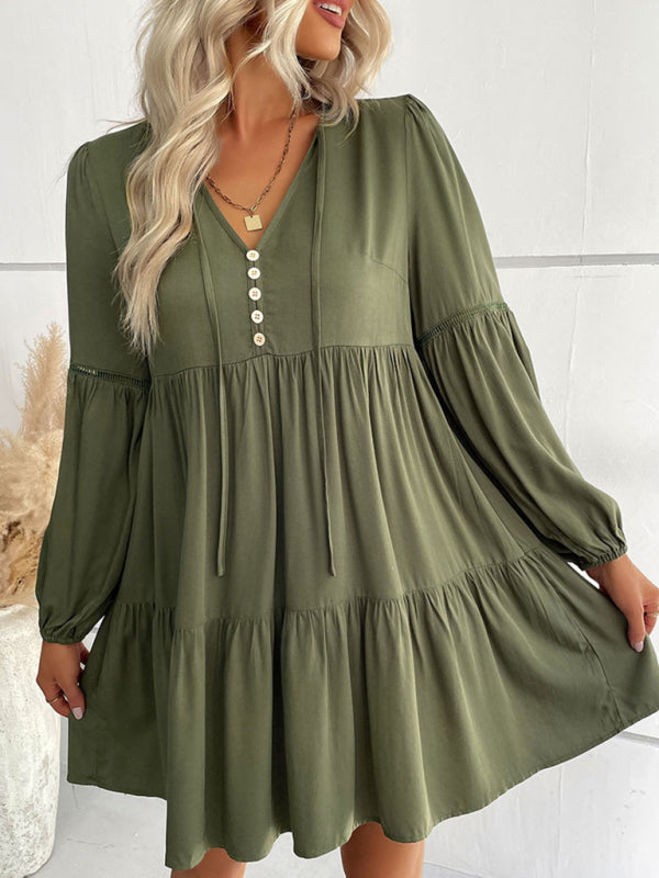 Women's Long-sleeved Short Dress - Premium Dress from kakaclo - Just $19.96! Shop now at Craftklart.store