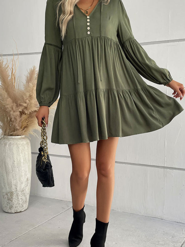 Women's Long-sleeved Short Dress - Premium Dress from kakaclo - Just $19.96! Shop now at Craftklart.store