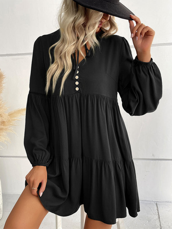 Women's Long-sleeved Short Dress - Premium Dress from kakaclo - Just $19.96! Shop now at Craftklart.store