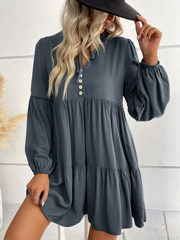 Women's Long-sleeved Short Dress - Premium Dress from kakaclo - Just $19.96! Shop now at Craftklart.store