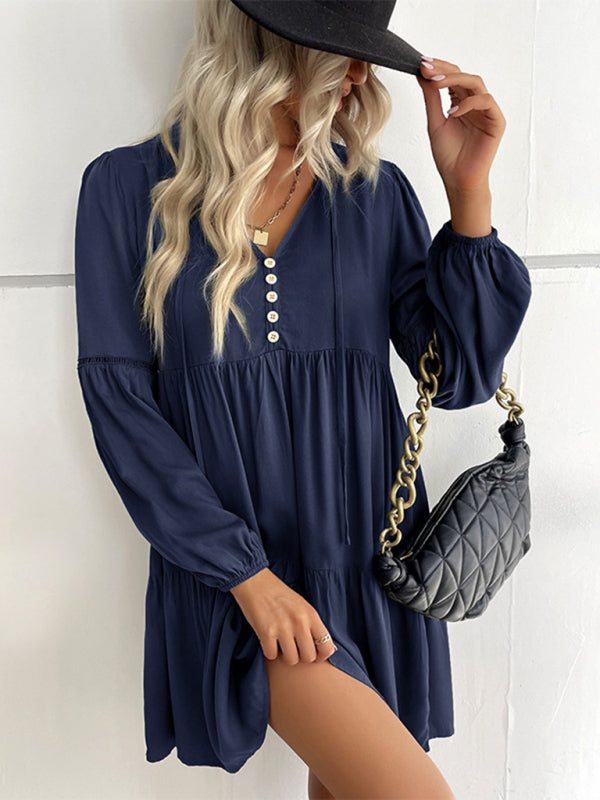 Women's Long-sleeved Short Dress - Premium Dress from kakaclo - Just $19.96! Shop now at Craftklart.store