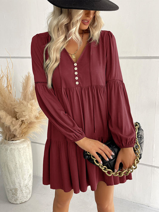 Women's Long-sleeved Short Dress - Premium Dress from kakaclo - Just $19.96! Shop now at Craftklart.store