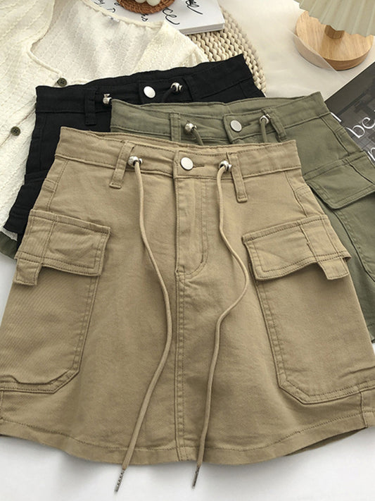 Women's drawstring high waist denim hip-covering skirt - Premium All Skirts from kakaclo - Just $12.95! Shop now at Craftklart.store