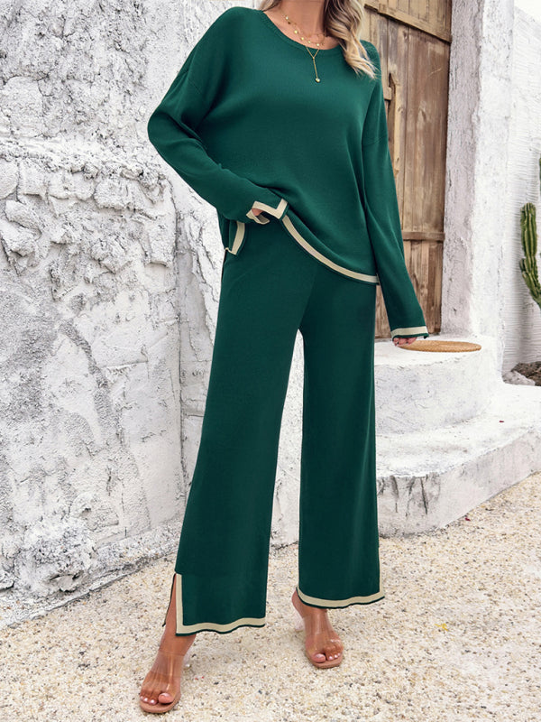 Women's Casual Solid Color Knitted Long-sleeved Two-piece Set - Premium Set from kakaclo - Just $19.89! Shop now at Craftklart.store