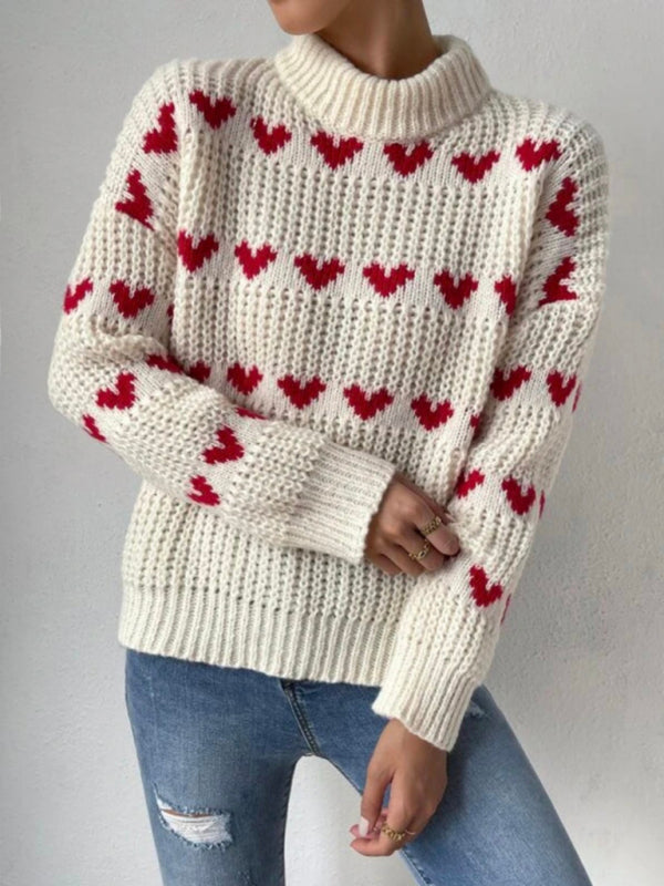 Women's Fashion New Loose Love Jacquard Pullover Sweater - Premium Jumper from Craftklart Dropship - Just $19.68! Shop now at Craftklart.store