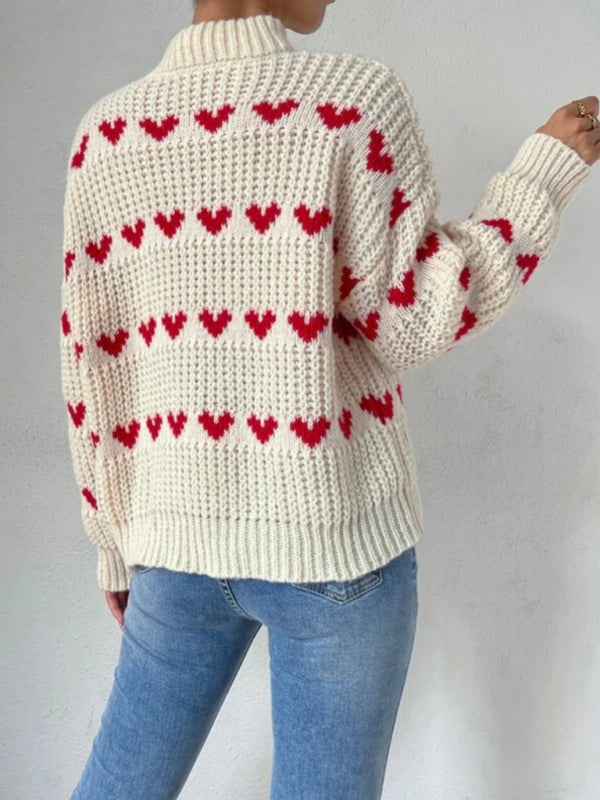 Women's Fashion New Loose Love Jacquard Pullover Sweater - Premium Jumper from Craftklart Dropship - Just $19.68! Shop now at Craftklart.store