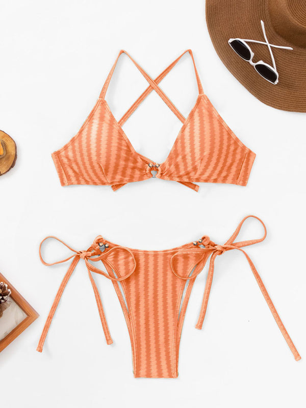 Women's Fashion Jacquard Lace Up Swimsuit - Premium Bikini from kakaclo - Just $10.29! Shop now at Craftklart.store