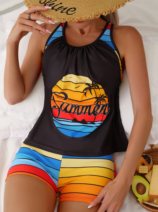 New Fashion Beach Spa Vacation Boxer Vest Sports Contrast Color Swimsuit Suit - Premium Swimsuit from kakaclo - Just $11.93! Shop now at Craftklart.store