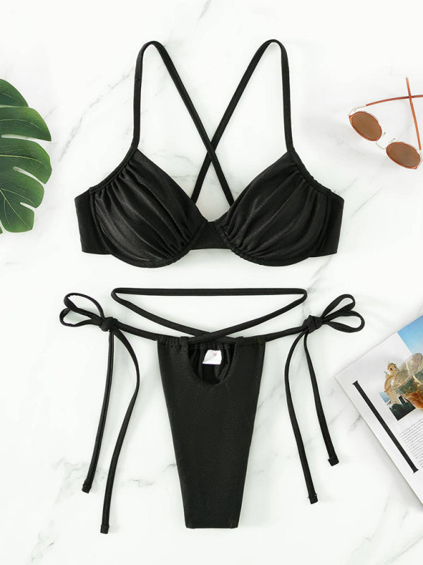 Women's Sultry Strappy Split Underwire Bikini - Premium Bikini from Craftklart.store - Just $13.03! Shop now at Craftklart.store