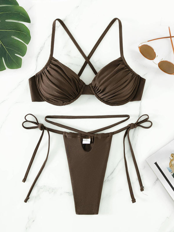 Women's Sultry Strappy Split Underwire Bikini - Premium Bikini from Craftklart.store - Just $13.03! Shop now at Craftklart.store