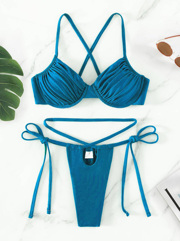 Women's Sultry Strappy Split Underwire Bikini - Premium Bikini from Craftklart.store - Just $13.03! Shop now at Craftklart.store