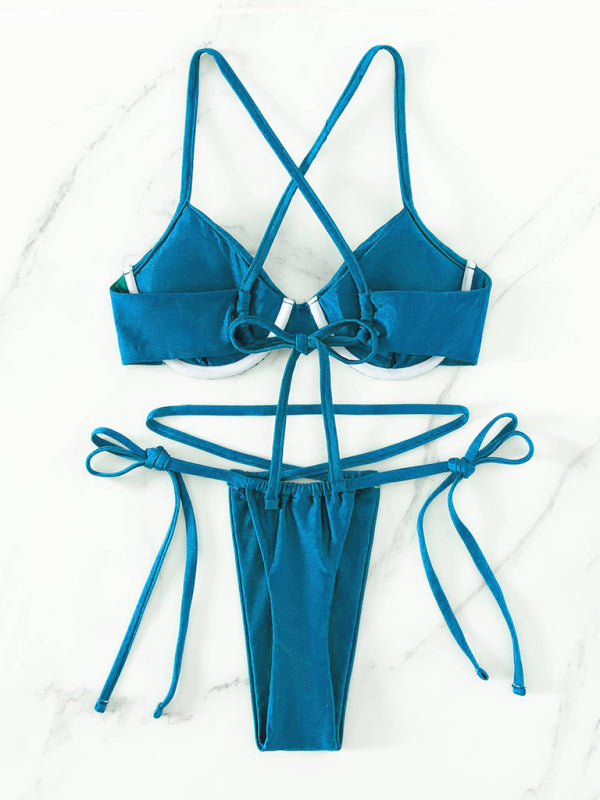 Women's Sultry Strappy Split Underwire Bikini - Premium Bikini from Craftklart.store - Just $13.03! Shop now at Craftklart.store