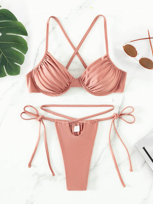 Women's Sultry Strappy Split Underwire Bikini - Premium Bikini from Craftklart.store - Just $13.03! Shop now at Craftklart.store