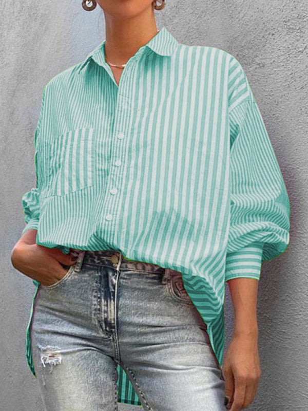 New Women's Simple Fashionable  Long Sleeve striped Shirt - Premium Shirt from kakaclo - Just $12.79! Shop now at Craftklart.store
