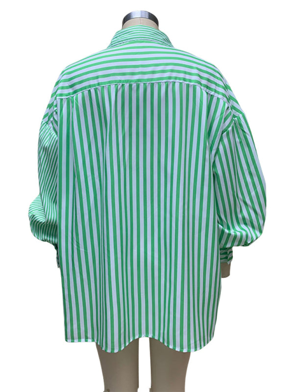 New Women's Simple Fashionable  Long Sleeve striped Shirt - Premium Shirt from kakaclo - Just $12.79! Shop now at Craftklart.store
