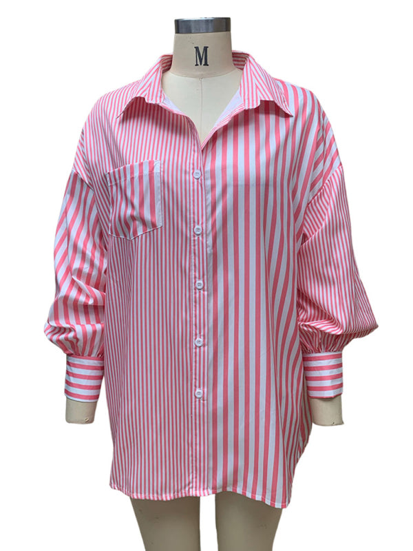 New Women's Simple Fashionable  Long Sleeve striped Shirt - Premium Shirt from kakaclo - Just $12.79! Shop now at Craftklart.store