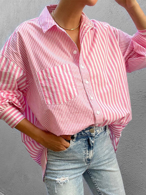 New Women's Simple Fashionable  Long Sleeve striped Shirt - Premium Shirt from kakaclo - Just $12.79! Shop now at Craftklart.store