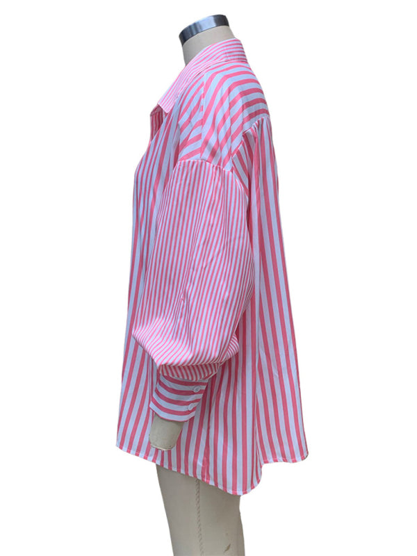 New Women's Simple Fashionable  Long Sleeve striped Shirt - Premium Shirt from kakaclo - Just $12.79! Shop now at Craftklart.store