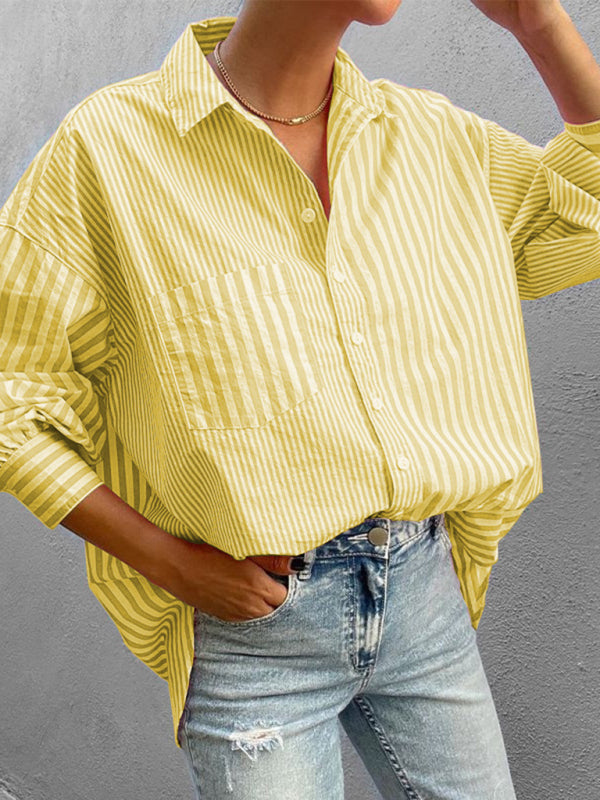 New Women's Simple Fashionable  Long Sleeve striped Shirt - Premium Shirt from kakaclo - Just $12.79! Shop now at Craftklart.store