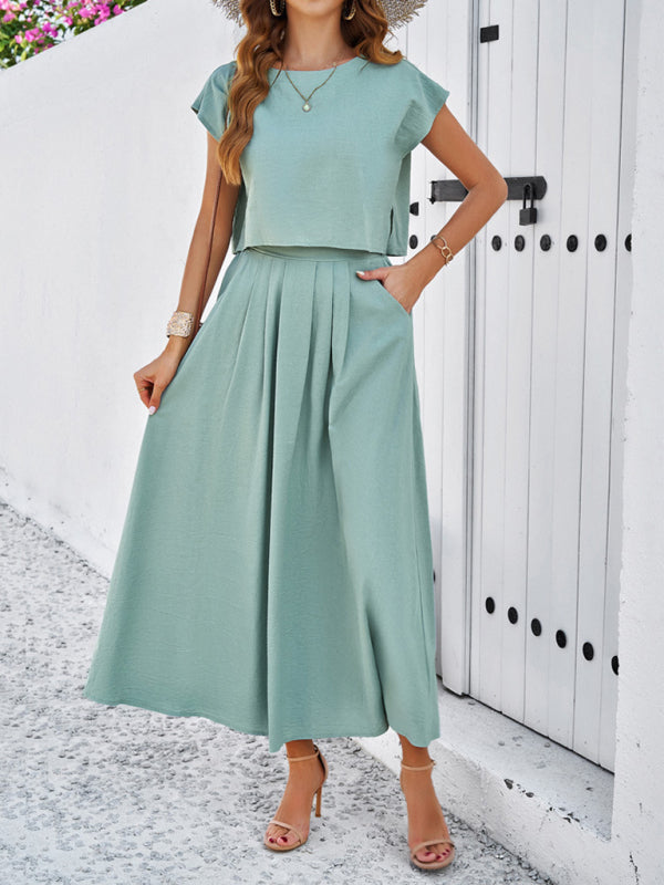 New Casual Sleeveless Top and Long Skirt Suit - Premium Set from Craftklart Dropship - Just $17.89! Shop now at Craftklart.store