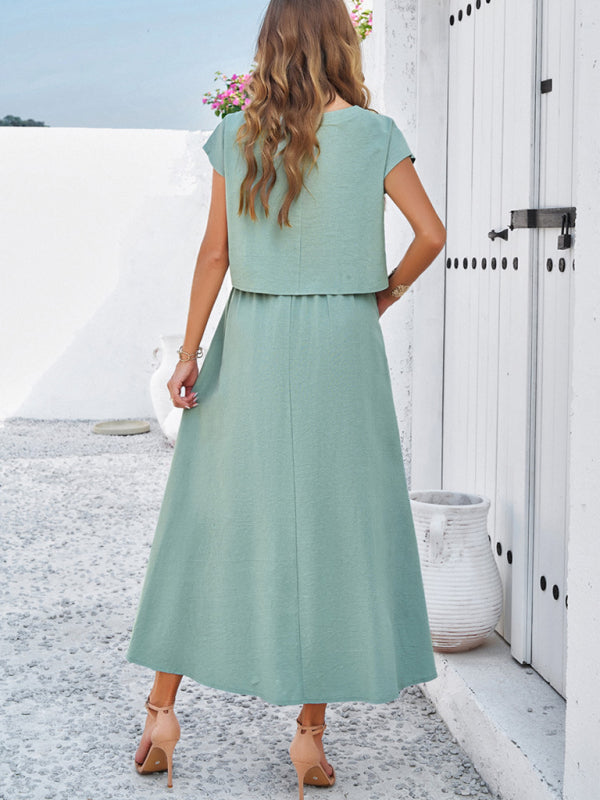 New Casual Sleeveless Top and Long Skirt Suit - Premium Set from Craftklart Dropship - Just $17.89! Shop now at Craftklart.store