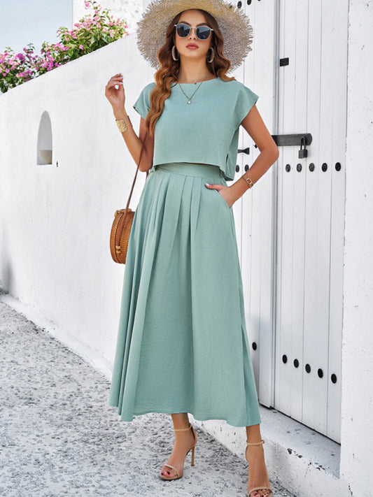 New Casual Sleeveless Top and Long Skirt Suit - Premium Set from Craftklart Dropship - Just $17.89! Shop now at Craftklart.store