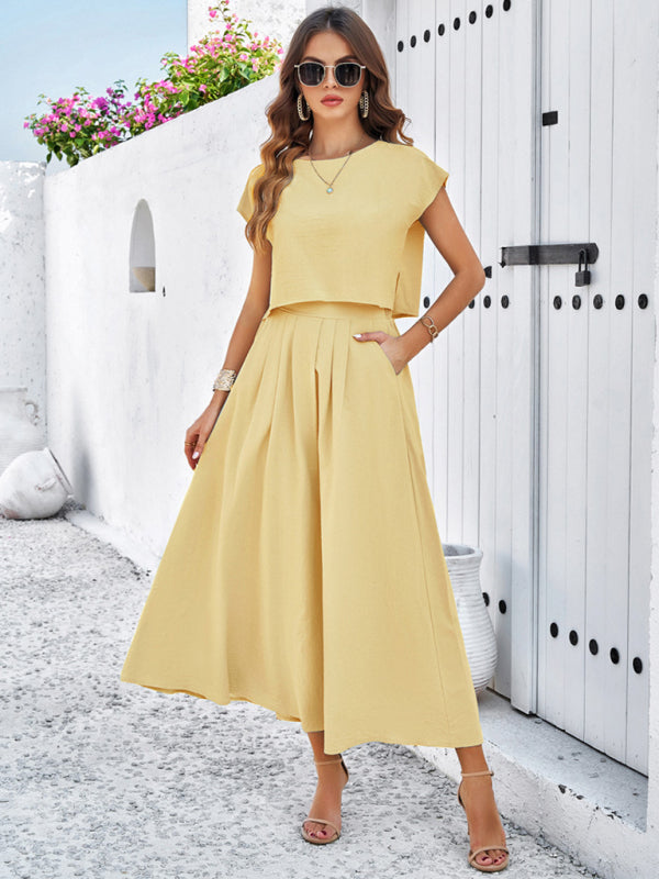 New Casual Sleeveless Top and Long Skirt Suit - Premium Set from Craftklart Dropship - Just $17.89! Shop now at Craftklart.store