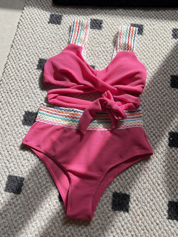 New Rainbow Ribbon Series High Waisted Two-piece Swimsuit Bikini - Premium Bikini from Craftklart Dropship - Just $9.88! Shop now at Craftklart.store