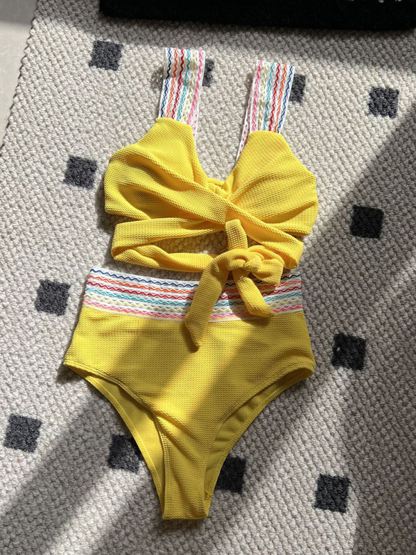 New Rainbow Ribbon Series High Waisted Two-piece Swimsuit Bikini - Premium Bikini from Craftklart Dropship - Just $9.88! Shop now at Craftklart.store