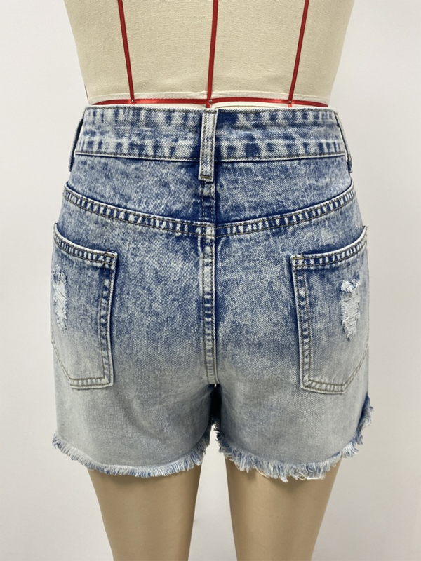 New Gradient Denim High Waist Shorts for Women - Premium Shirts & Tops from Craftklart Dropship - Just $11.50! Shop now at Craftklart.store