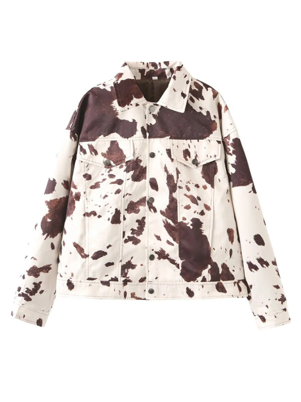 New Lapel Printed Shirt Jacket - Premium Jacket from kakaclo - Just $30.90! Shop now at Craftklart.store