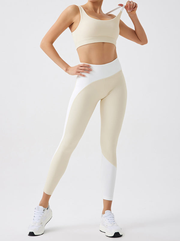 Environmentally Friendly Recycled Fabric Light Color Contrast Yoga Vest With Chest Pad