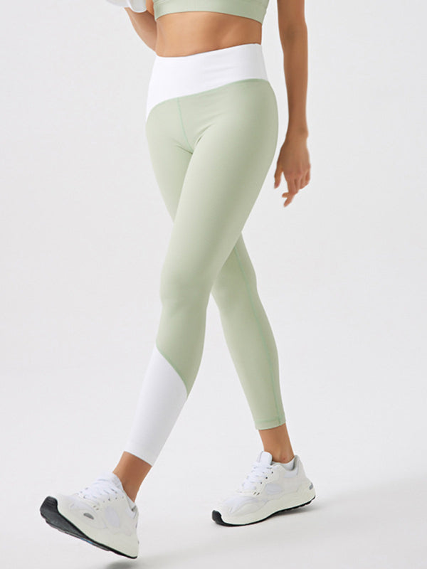 Environmentally Friendly Recycled Fabric Light Color Contrast Yoga Pants