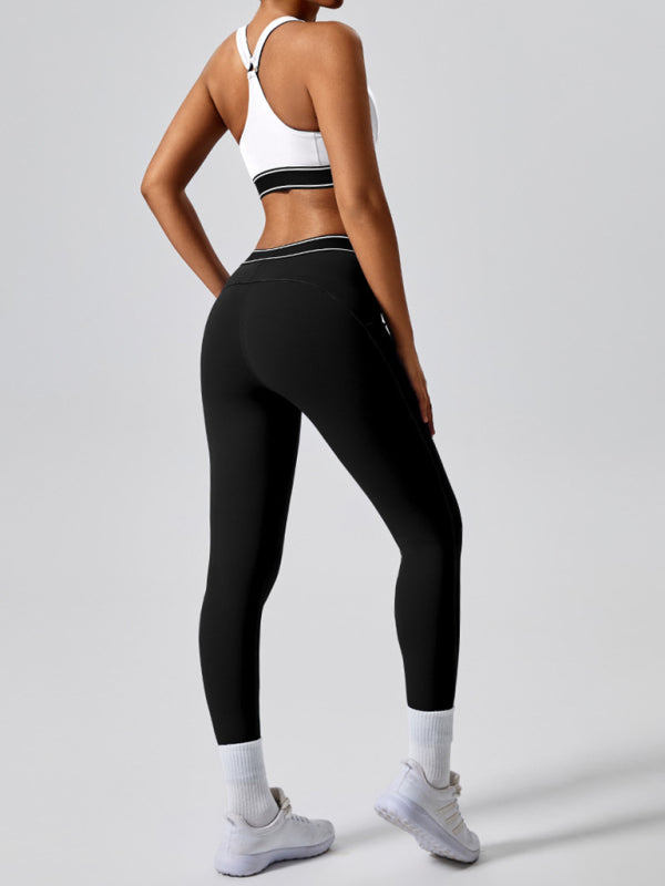 Contrast Color Yoga Pants Outdoor Running Fitness Leggings - Premium Leggings from kakaclo - Just $23.65! Shop now at Craftklart.store