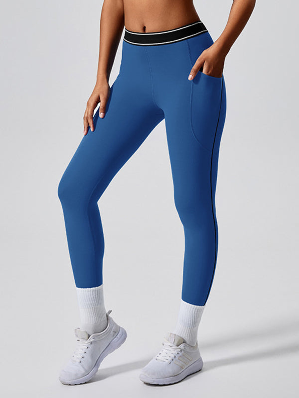 Contrast Color Yoga Pants Outdoor Running Fitness Leggings - Premium Leggings from kakaclo - Just $23.65! Shop now at Craftklart.store
