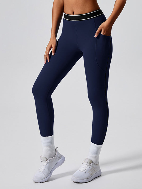 Contrast Color Yoga Pants Outdoor Running Fitness Leggings - Premium Leggings from kakaclo - Just $23.65! Shop now at Craftklart.store
