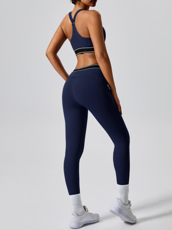 Contrast Color Yoga Pants Outdoor Running Fitness Leggings - Premium Leggings from kakaclo - Just $23.65! Shop now at Craftklart.store