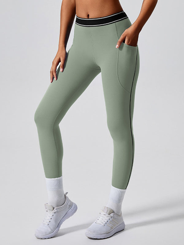 Contrast Color Yoga Pants Outdoor Running Fitness Leggings - Premium Leggings from kakaclo - Just $23.65! Shop now at Craftklart.store