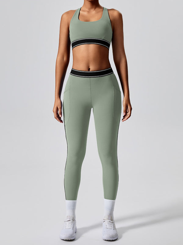 Contrast Color Yoga Pants Outdoor Running Fitness Leggings - Premium Leggings from kakaclo - Just $23.65! Shop now at Craftklart.store