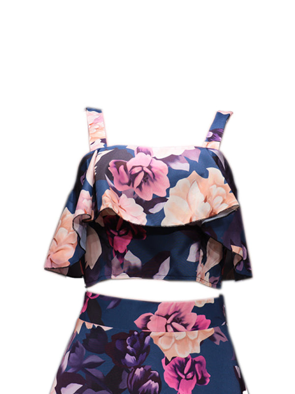 Fashionable Holiday Style Camisole Top with Printed Ruffle Skirt Two-piece Set - Premium Dress from kakaclo - Just $19.95! Shop now at Craftklart.store