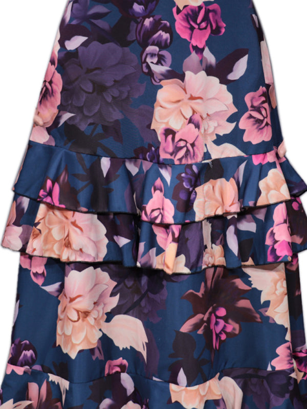 Fashionable Holiday Style Camisole Top with Printed Ruffle Skirt Two-piece Set - Premium Dress from kakaclo - Just $19.95! Shop now at Craftklart.store