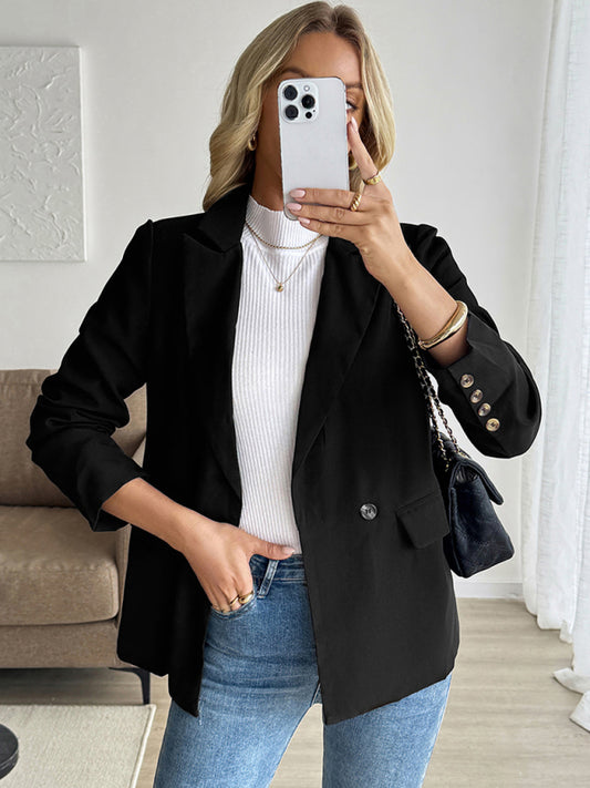 Urban Casual Commuter Suit Collar Black Suit Jacket