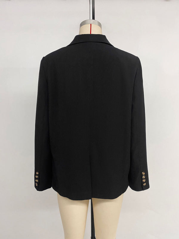 Urban Casual Commuter Suit Collar Black Suit Jacket